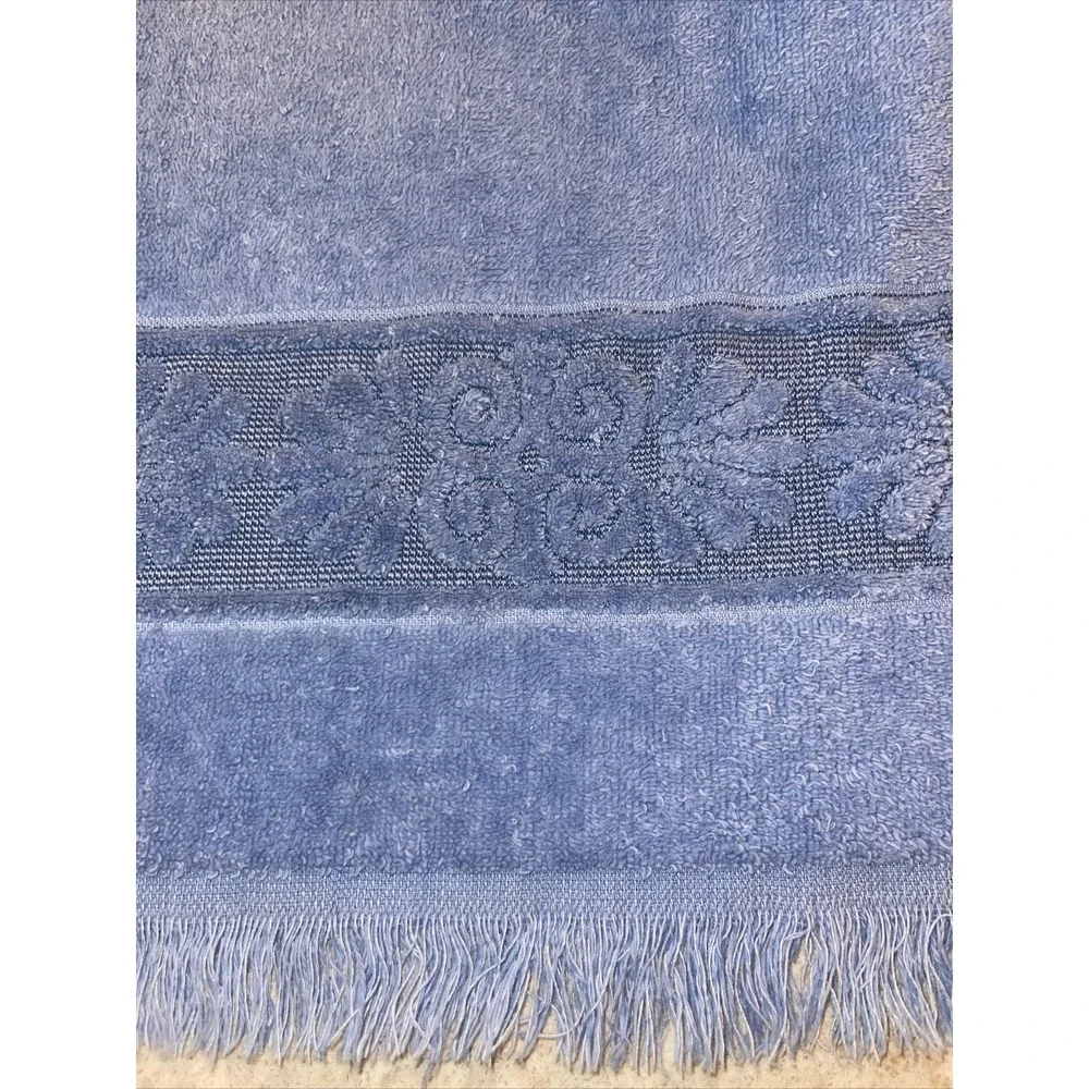 Vintage Cannon Monticello Hand Towels Santa Cruz Sculpted Blue